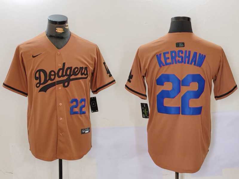 Mens Los Angeles Dodgers #22 Clayton Kershaw Number Olive Cool Base Limited Stitched Jerseys